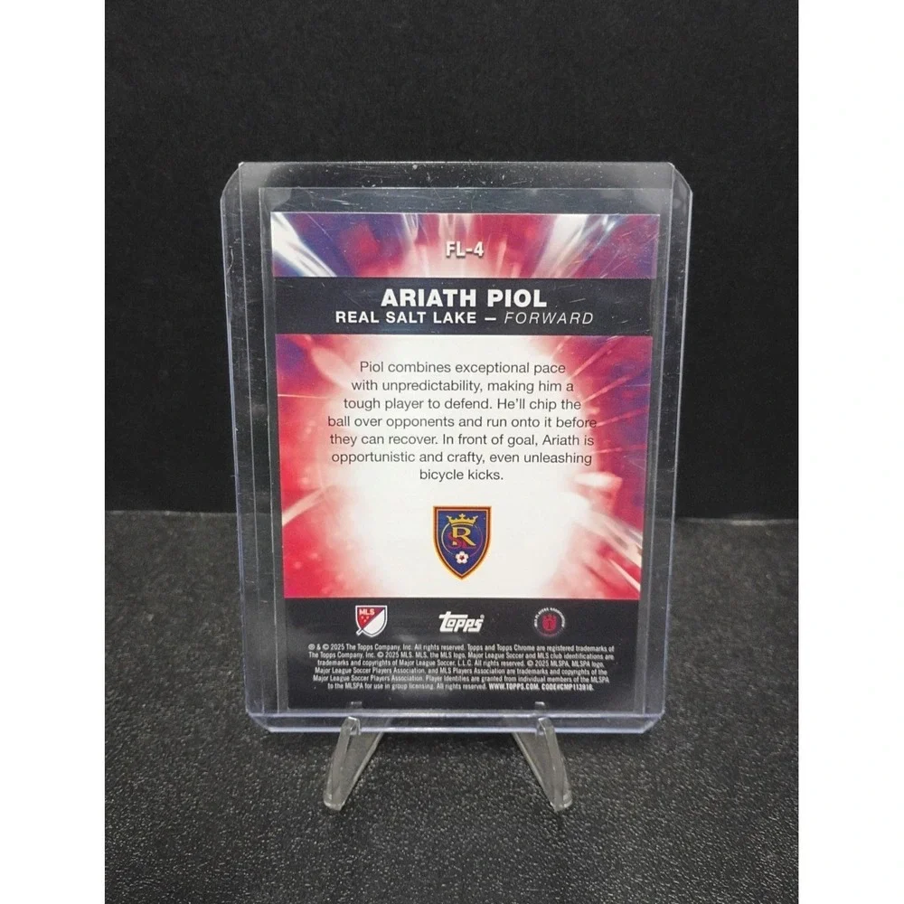 2025 Topps Chrome MLS Ariath Piol Fast Lane Red RC 01/05 Real Salt Lake Card